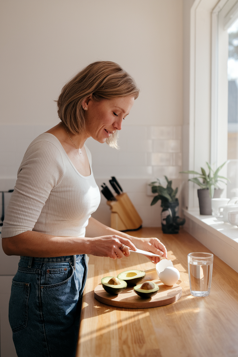Woman in kitchen — healthy lifestyle
